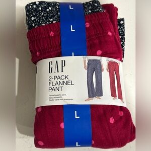GAP 2-Pack Flannel Pants - Red and Blue- Women’s Size Large- NWT